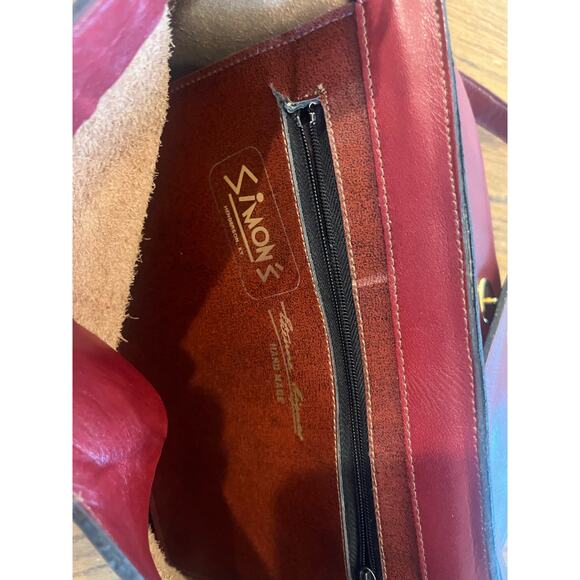 Etienne aigner vintage red leather handbag old money classic elegant purse - Picture 6 of 8
